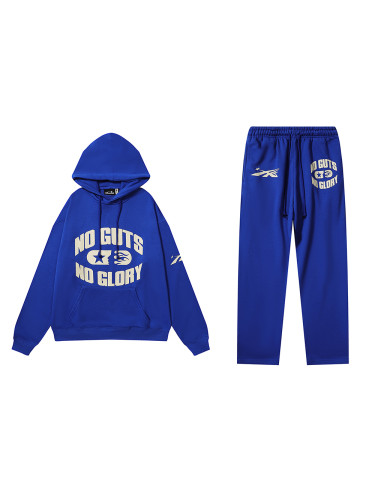 Simple Arc Letter Logo Print hoodie & pants set