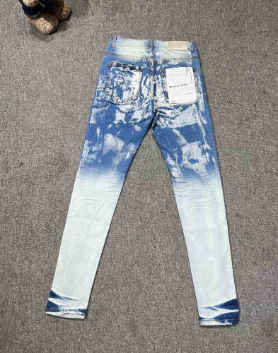 1:1 quality version Light Blue Splash Ink Gradient Jeans