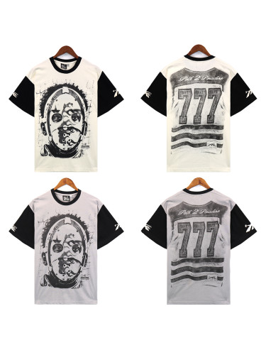 777 Path 2 Paradise Portrait Print Patchwork Tee 2 colors