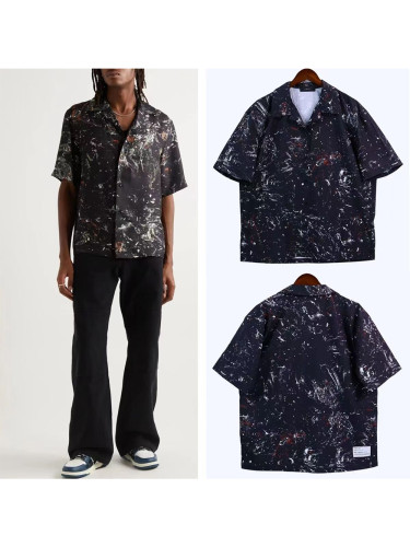 Personalised Ink and Graffiti Print Short Sleeve Shirt