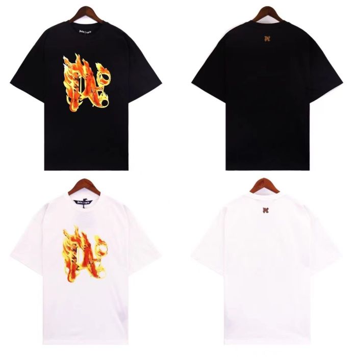 [50% Off]Palm Angels Classic Flame Letter Logo tee 2 colors 25893199