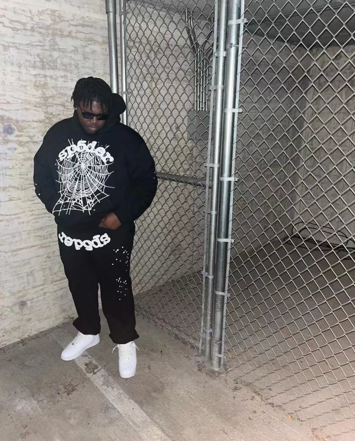 [Buy One Get One Free] 1:1 quality version White Stars Spiderweb Foam Letter Print Hoodie & Pants Set