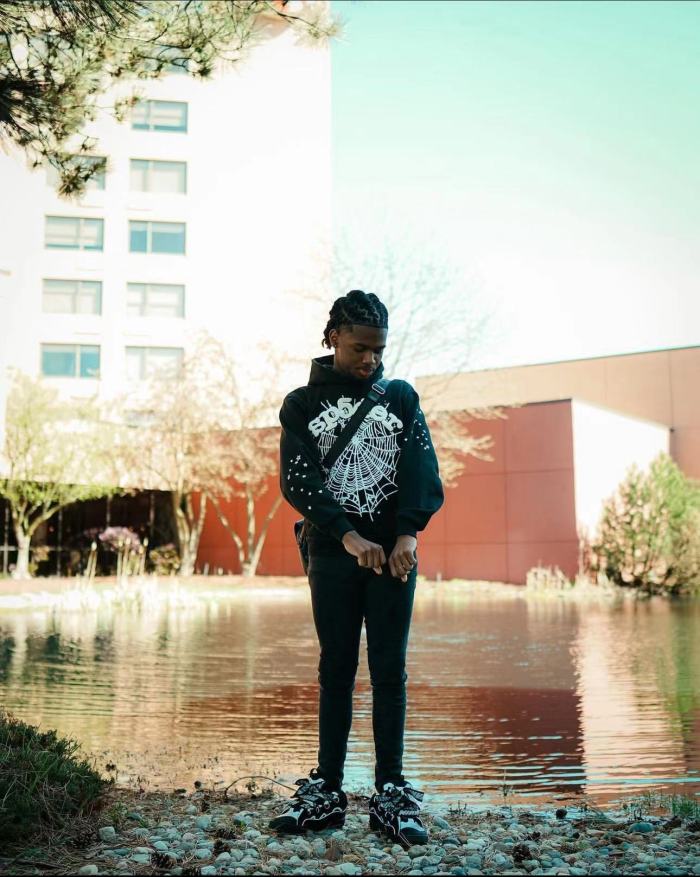 [Buy One Get One Free] 1:1 quality version White Stars Spiderweb Foam Letter Print Hoodie & Pants Set