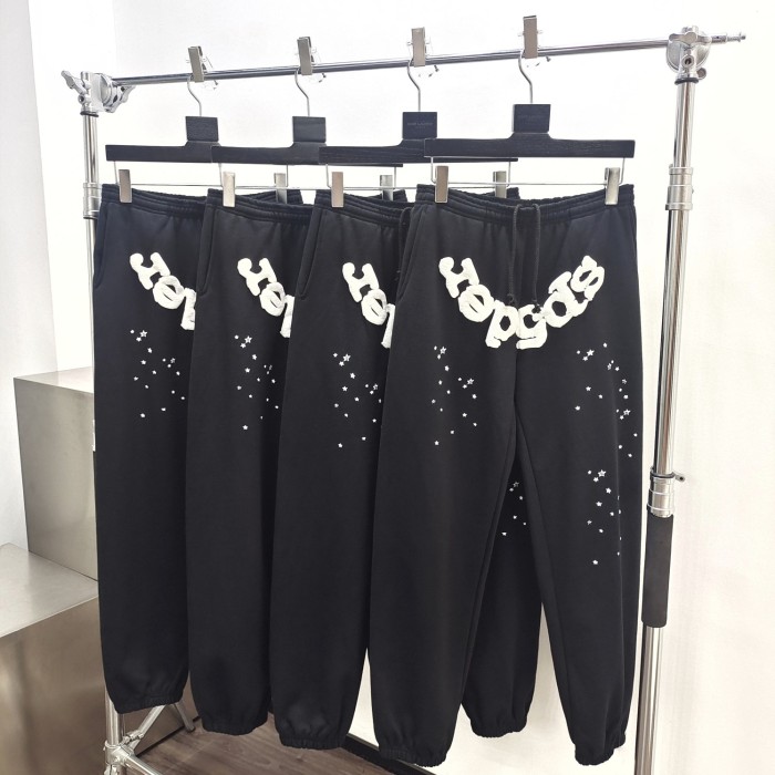 [Buy One Get One Free] 1:1 quality version White Stars Spiderweb Foam Letter Print Hoodie & Pants Set