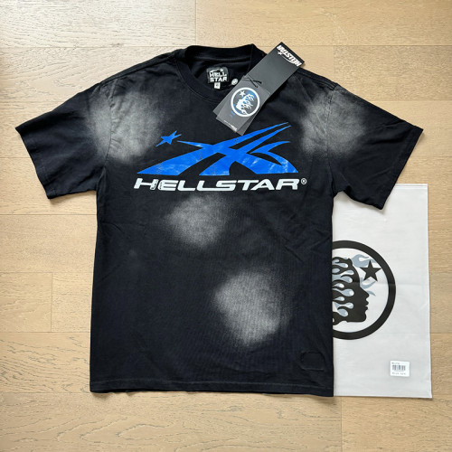 Blue and White Gradient Gel Sport Logo Washed Tee