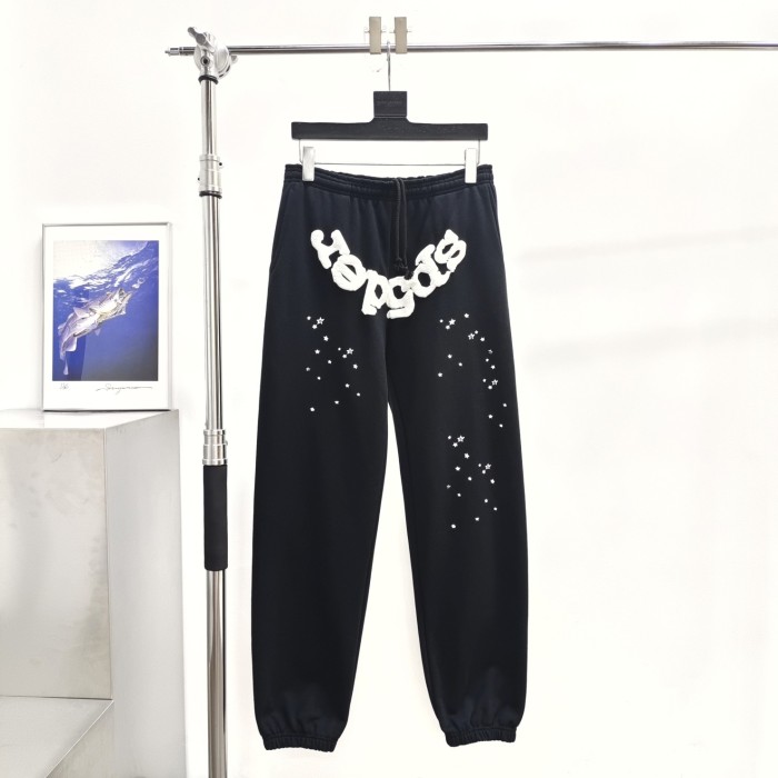 [Buy One Get One Free] 1:1 quality version White Stars Spiderweb Foam Letter Print Hoodie & Pants Set