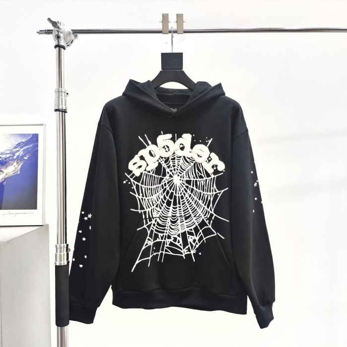[Buy One Get One Free] 1:1 quality version White Stars Spiderweb Foam Letter Print Hoodie & Pants Set