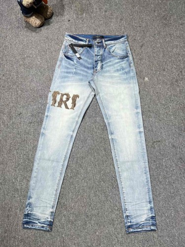 1:1 quality version Appliquéd monogrammed logo vine embroidered jeans
