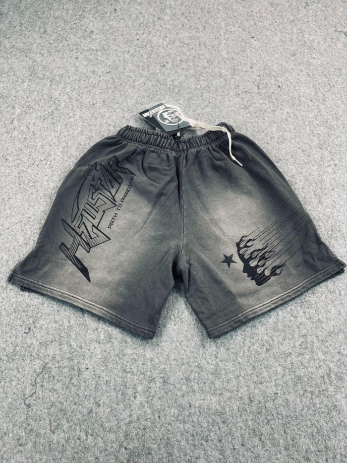 [buy more save more] 1:1 quality version Flame printed washed split shorts