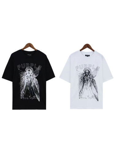 Hollow out large letters abstract character print tee 2 colors