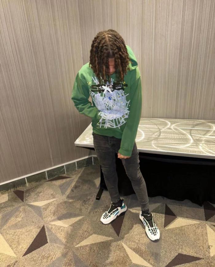 1:1 quality version Army Green Starfish Spider Web Hoodie & Pants Set