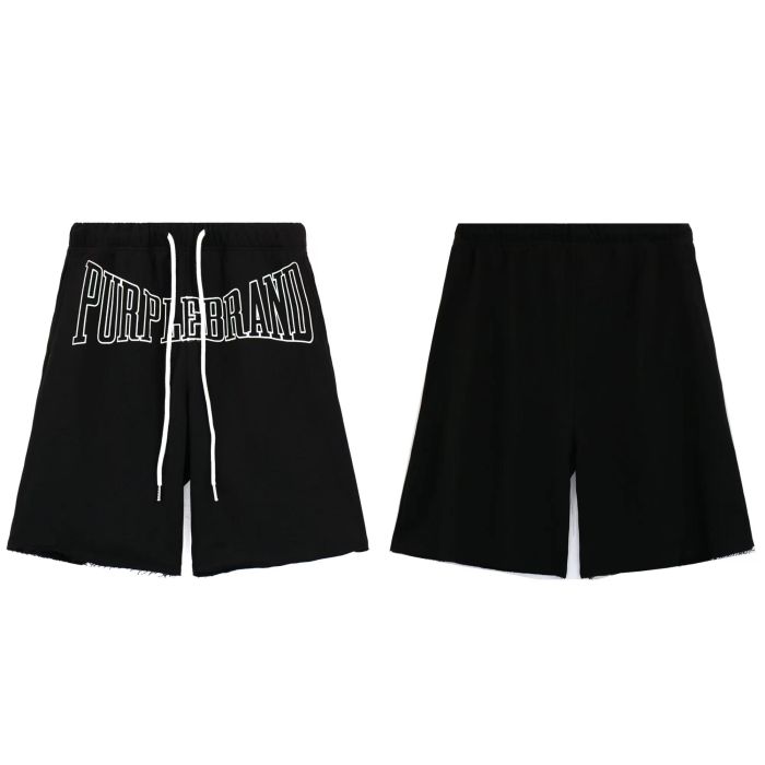 Classic Monogrammed Raw Edge Cotton Shorts 2 colors