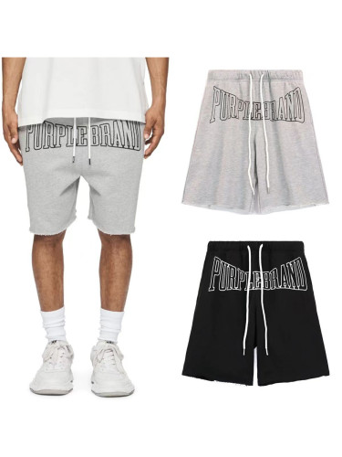 Classic Monogrammed Raw Edge Cotton Shorts 2 colors