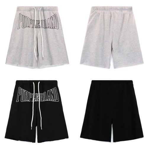 Classic Monogrammed Raw Edge Cotton Shorts 2 colors