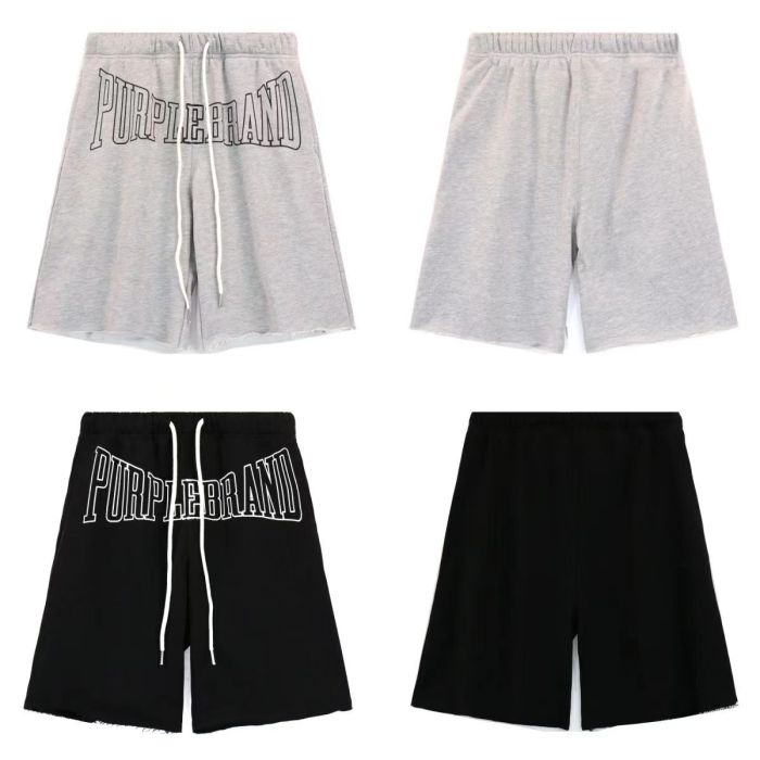 Classic Monogrammed Raw Edge Cotton Shorts 2 colors