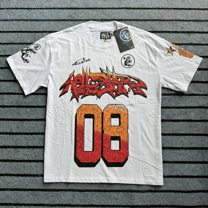 Gradient number 08 logo print Tee 2 colors