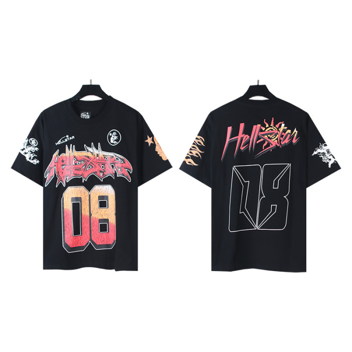 Gradient number 08 logo print Tee 2 colors