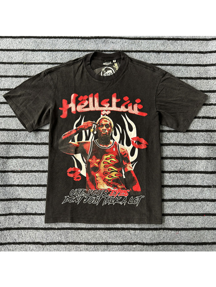 The Worm Rodman Dazzle Logo Print Washed Tee
