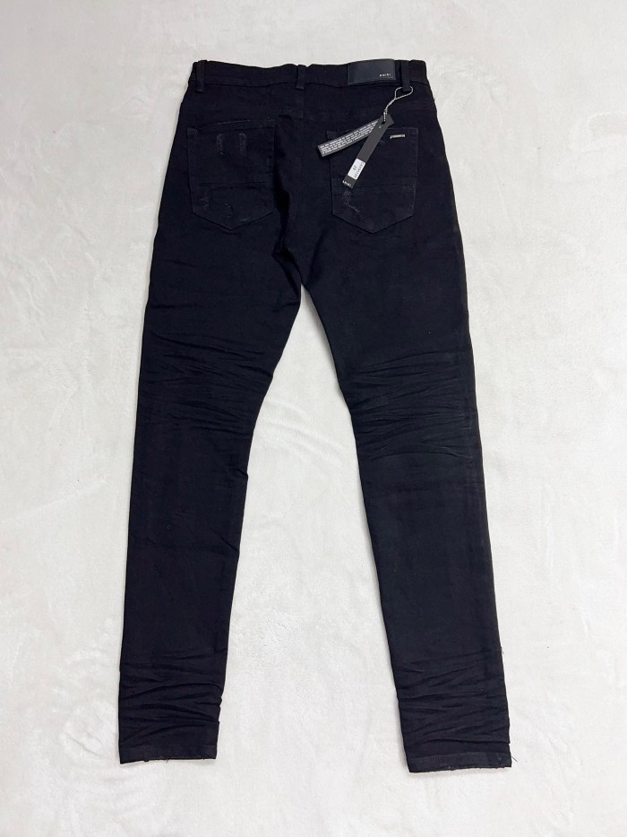 [buy more save more] 1:1 quality version Black Leather Patched Jeans