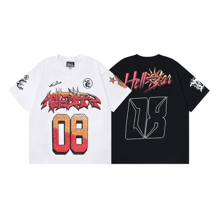 Gradient number 08 logo print Tee 2 colors