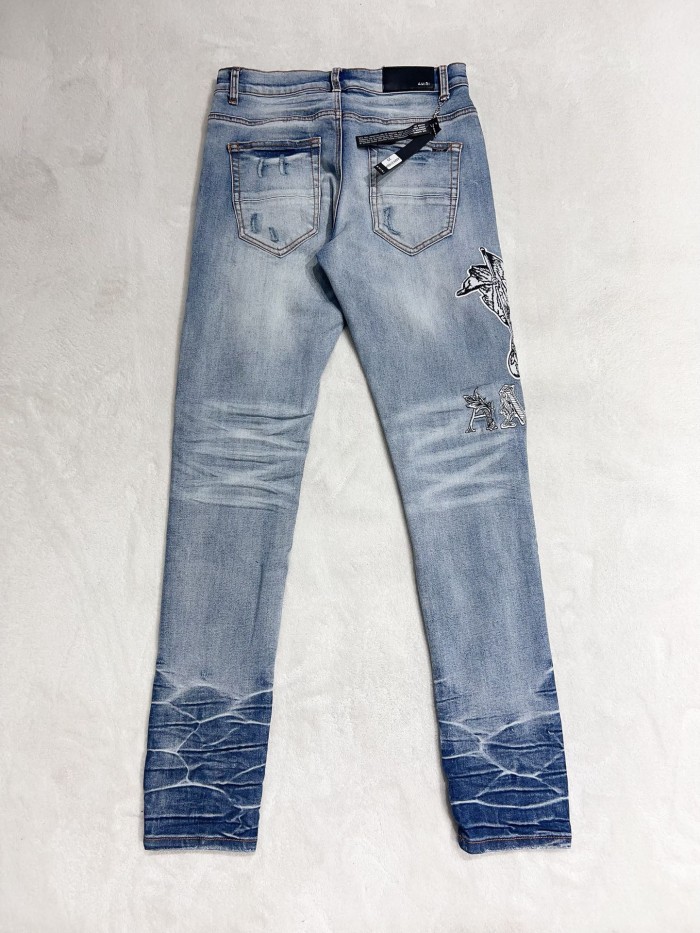 [buy more save more] 1:1 quality version Fujiman Alphabet Angel Embroidery Washed Jeans