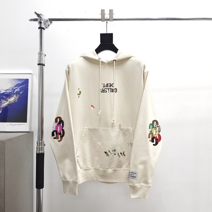 [Big & Tall for weights up to 260 lbs]1:1 quality version Splash Ink Leather G  Inverted Letter Hoodie