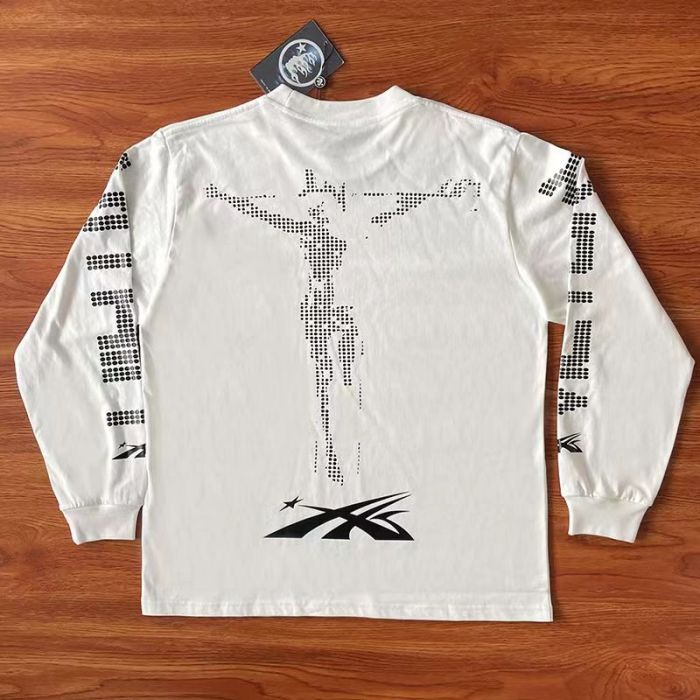 1:1 quality version led score display letter print long sleeve t-shirt 2 colors