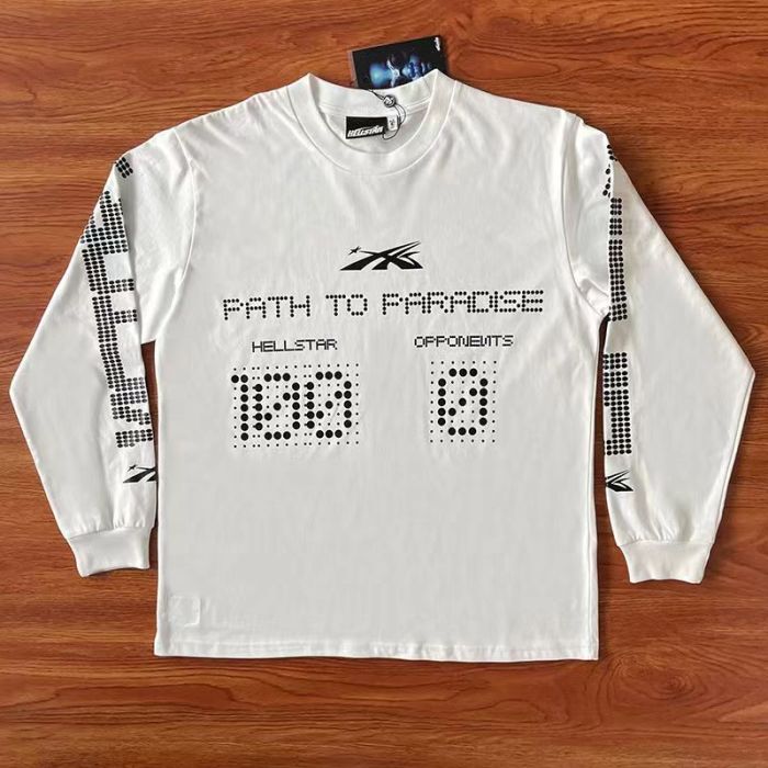 1:1 quality version led score display letter print long sleeve t-shirt 2 colors