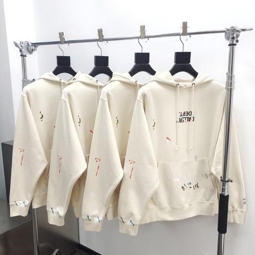 1:1 quality version Splash Ink Leather G  Inverted Letter Hoodie