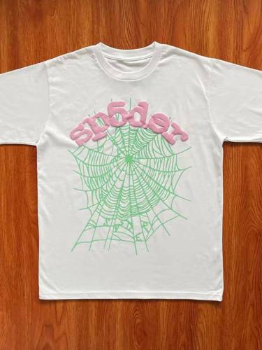 Pink Alphabet Green Spider Web Print Tee
