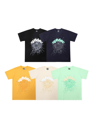 Classic Foam Letter Spider Web Print Tee 5 colors
