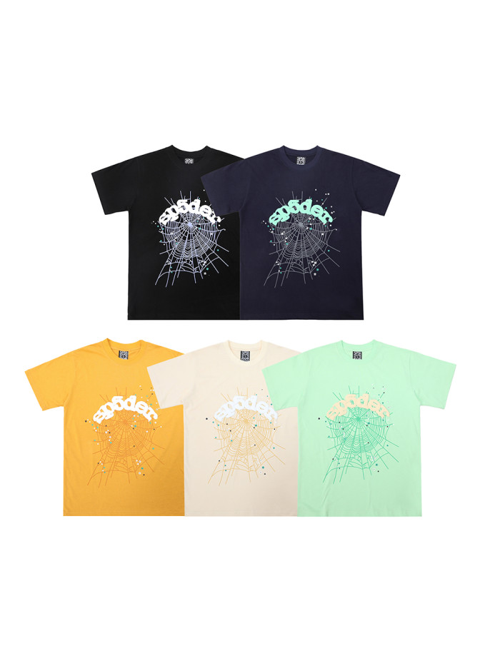 Classic Foam Letter Spider Web Print Tee 5 colors