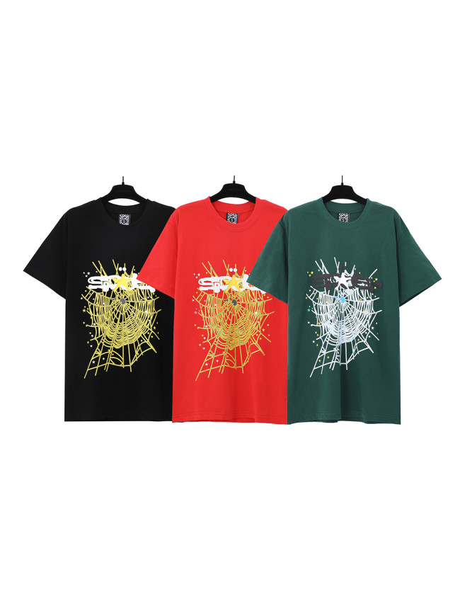 Foam Letter Spiderweb Star Print  Tee