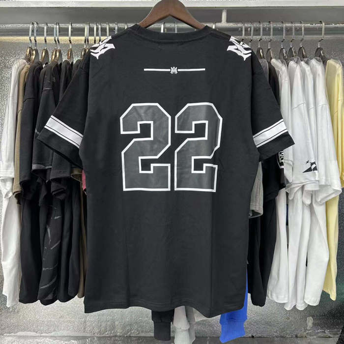[buy more save more]Number 22 Letter Logo Printed Sports Jersey Tee 2 colors