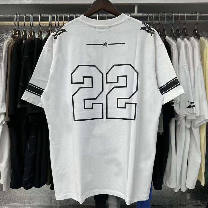 [buy more save more]Number 22 Letter Logo Printed Sports Jersey Tee 2 colors