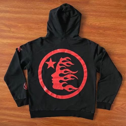 Big Red Logo Letter Print on the Back Washed Version Hoodie