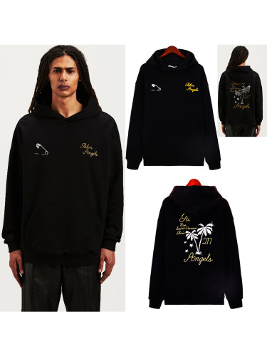 Pin Coconut Letter Embroidered Printed hoodie