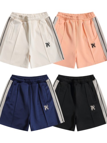 Side webbing stripe patchwork letter print shorts 4 colors