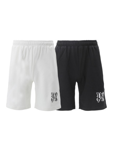 Inverted A Embroidered Letter Shorts 2 colors