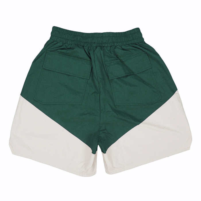 Patchwork letter print pill zip drawstring shorts 3 colors
