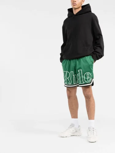 Simple white letter print quick dry gym shorts 3 colors