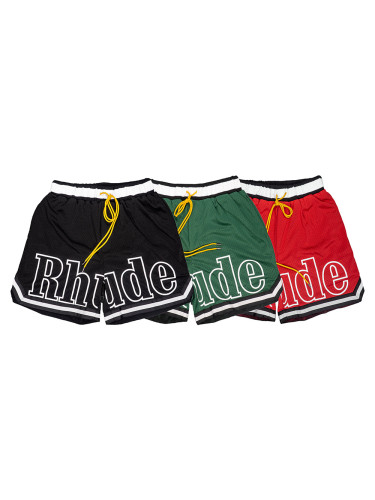 Simple white letter print quick dry gym shorts 3 colors
