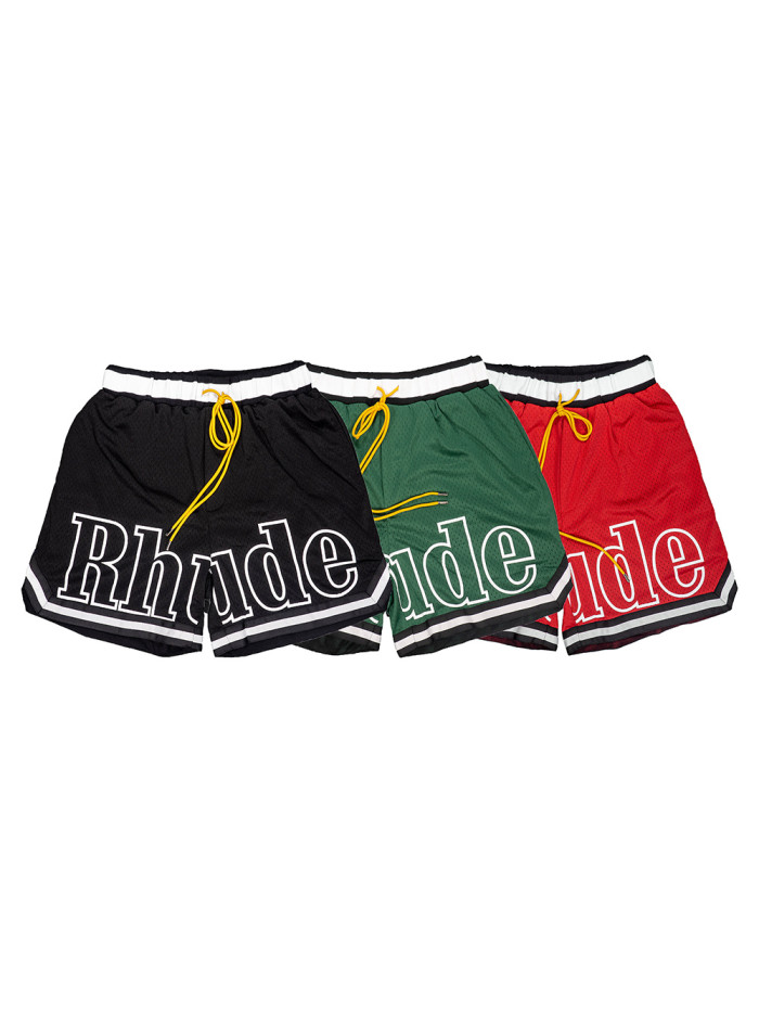 Simple white letter print quick dry gym shorts 3 colors