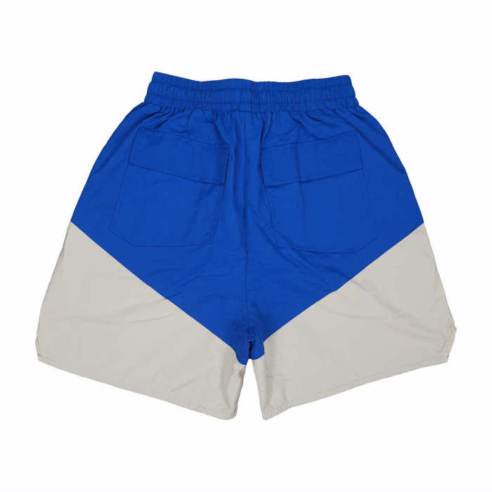 Patchwork letter print pill zip drawstring shorts 3 colors