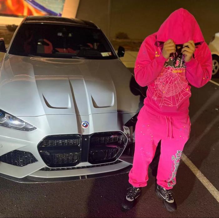 1:1 quality version Classic Rose Spider Web Hoodie & Pants Set