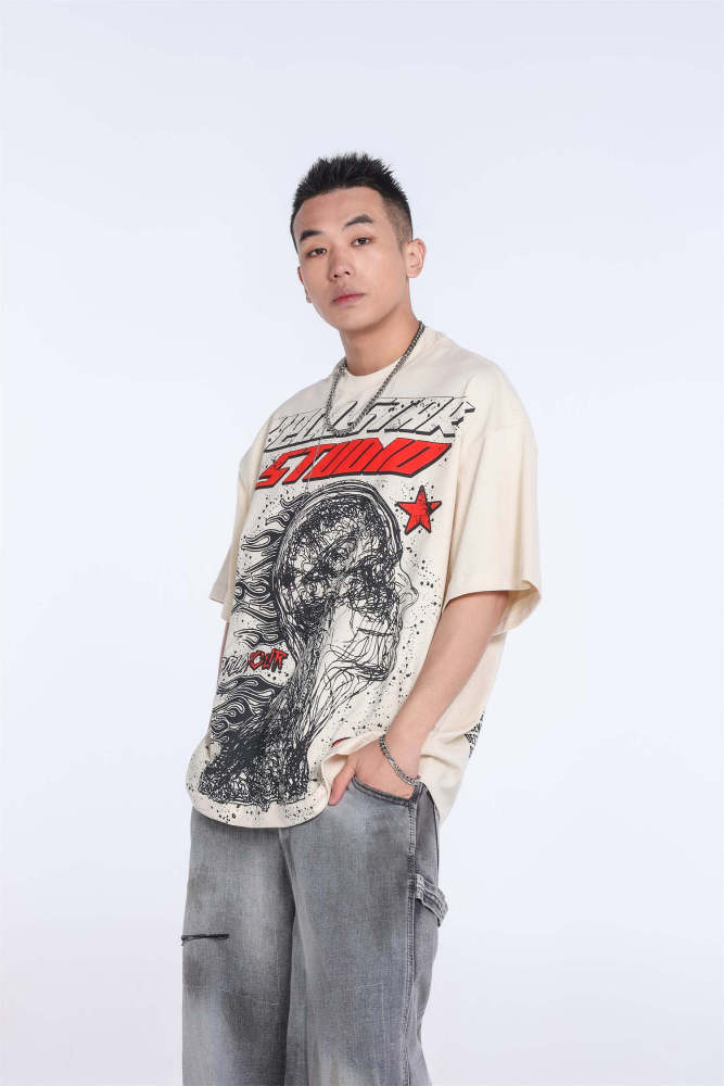 Full Print Flame Brain Storm Print Tee