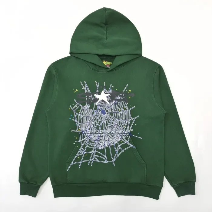1:1 quality version Army Green Starfish Spider Web Hoodie & Pants Set