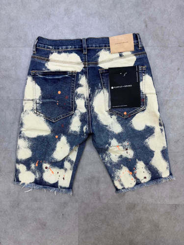 1:1 quality version Tie-Dye Cloud Splash Denim Shorts