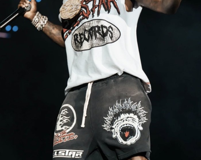 High street hip hop classic logo distressed shorts
