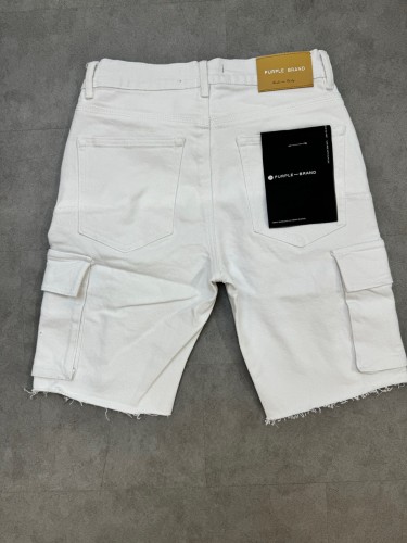 1:1 quality version Multi-Pocket Raw Edge Denim Shorts